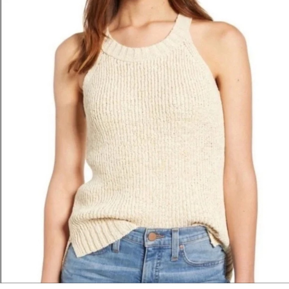 J. Crew Cream Knit Halter Sweater small ivory